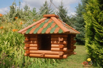 Produktbild von Deko-Shop-Hannusch Vogelhaus aus Holz mit Futtersilo