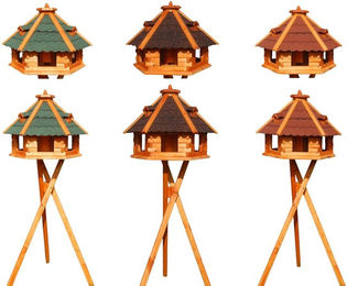 Produktbild von DEKO VERTRIEB BAYERN Vogelhaus XXXL Premium Vogelhaus ⌀70x45cm mit/ohne Solar/Ständer Futterhaus