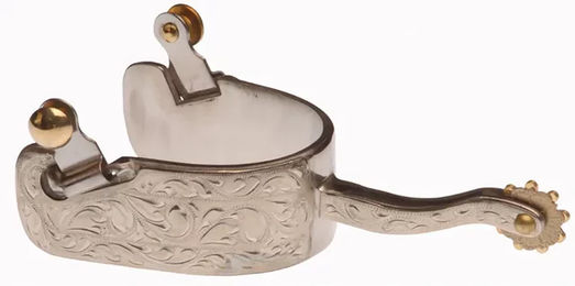 Produktbild von Dekorierte breite Edelstahl-Westernreiter-Sporen Lakota