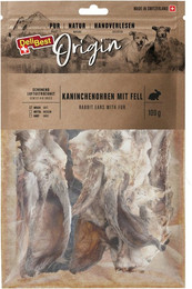 Produktbild von DeliBest Ohren 100 Gramm Hundekauartikel  vom Kaninchen mit Fell 6 x 100 Gramm
