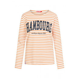 Produktbild von Derbe Damen Langarmshirt Hambourg Striped Off White/Gelborange