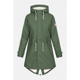 Derbe Damen Regenmantel Gefüttert Friese Tidaholm Oliv/Off White – Bild 1 von 5