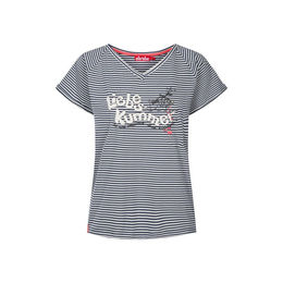 Produktbild von Derbe Damen T-Shirt Liebeskummer gestreift Dunkelblau L