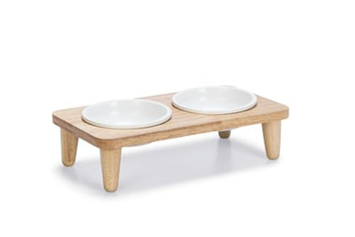 Produktbild von Designed by Lotte Dinnerset Djeha Katzenfutternapf Holz - 1 Stk.