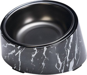 Produktbild von Designed by Lotte Katzennapf Vita in Marmoroptik schwarz - 160 ml