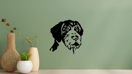 Produktbild von Deutsch Drahthaar Kopf Wandtattoo Wandbild Wandsticker Wandaufkleber Wanddekoration