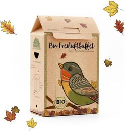 Produktbild von Die Stadtgärtner Futterhaus Freiluftbuffet aus Naturkarton mit 200g BIO Futter - 200 g