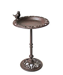 Dio Vogeltränke aus Gusseisen mit sitzendem Spatz – Bild 1 von 4