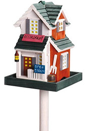 Produktbild von dobar® Buntes Vogelfutterhaus Restaurant mit Ständer