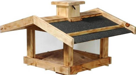 Produktbild von dobar Geflammtes Vogelfutterhaus für Ständermontage aus Kiefernholz