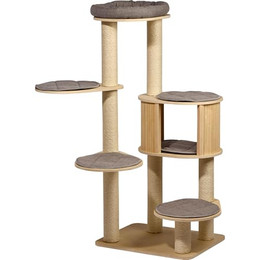 Produktbild von dobar Großer Kratzbaum Ella Beige aus Holz 5-stufig