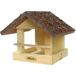 Produktbild von dobar klassisches Vogelfutterhaus Rindendach aus Massivholz