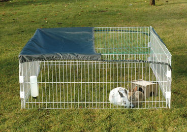 dobar Kleintierstall Kaninchengehege mit Tür und Nylon-Netz – Bild 1 von 5