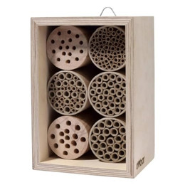 Produktbild von dobar Profi-Wildbienenhotel aus Holz mit Papierröhrchen
