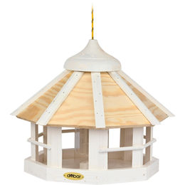 dobar® Vogelhaus Schneeflocke 8-Eck hängend mit Futtersilo aus Holz – Bild 1 von 6