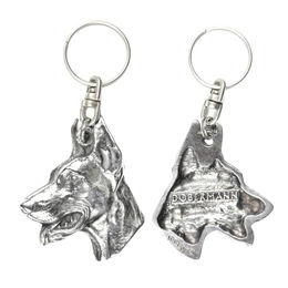 Dobermann Anhänger Silber plattiert mit Hundemotiv – Bild 1 von 6