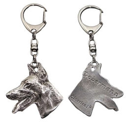 Dobermann Silberfarbener Schlüsselanhänger mit Hundemotiv – Bild 1 von 5