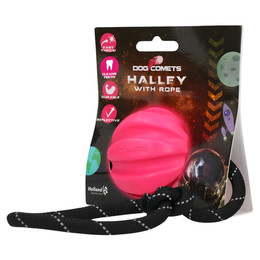 Produktbild von Dog Comets Hundespielzeug Ball Halley mit Seil rosa