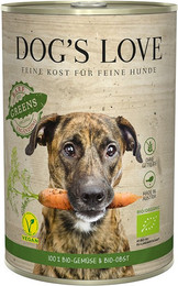 Produktbild von Dog's Love BARF Organics 400g Dose Hundenassfutter 6 x 400 Gramm Bio Greens mit Gemüse & Obst
