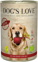 Produktbild von Dog's Love BARF Organics 400g Dose Hundenassfutter 6 x 400 Gramm Bio Reds mit Gemüse & Obst