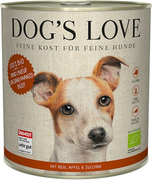 Produktbild von Dog's Love Bio 800g Dose Hundenassfutter 6 x 800 Gramm Rind mit Reis, Apfel & Zucchini