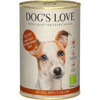 Produktbild von Dog's Love Bio Nassfutter Rind mit Reis, Apfel & Zucchini - 6 x 400 g