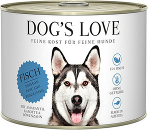 Produktbild von Dog's Love Classic 200g Dose Hundenassfutter Sparpaket 12 x 200 Gramm Fisch mit Amaranth, Karotte & Löwenzahn