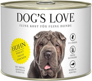 Produktbild von Dog's Love Classic 200g Dose Hundenassfutter Sparpaket 12 x 200 Gramm Huhn mit Birne, Quinoa & Karotte