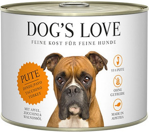 Produktbild von Dog's Love Classic 200g Dose Hundenassfutter Sparpaket 12 x 200 Gramm Pute mit Apfel, Zucchini & Walnussöl