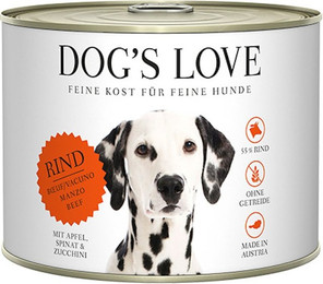 Produktbild von Dog's Love Classic 200g Dose Hundenassfutter Sparpaket 12 x 200 Gramm Rind mit Apfel, Spinat & Zucchini