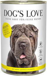 Produktbild von Dog's Love Classic 400g Dose Hundenassfutter Sparpaket 12 x 400 Gramm Huhn mit Birne, Quinoa & Karotte
