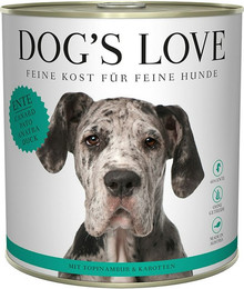 Produktbild von Dog's Love Classic 800g Dose Hundenassfutter 6 x 800 Gramm Ente mit Topinambur & Karotten
