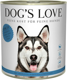 Produktbild von Dog's Love Classic 800g Dose Hundenassfutter Sparpaket 12 x 800 Gramm Fisch mit Amaranth, Karotte & Löwenzahn