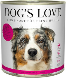 Produktbild von Dog's Love Classic 800g Dose Hundenassfutter Sparpaket 12 x 800 Gramm Pferd mit Pastinaken & Tomaten