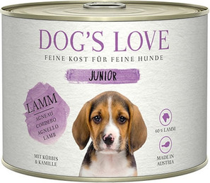 Produktbild von Dog's Love Junior 200g Dose Hundenassfutter Sparpaket 12 x 200 Gramm Lamm mit Kürbis & Kamille