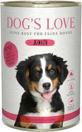 Produktbild von Dog's Love Junior 400g Dose Hundenassfutter Sparpaket 12 x 400 Gramm Rind mit Karotte & Salbei