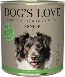 Produktbild von Dog's Love Senior 800g Dose Hundenassfutter 6 x 800 Gramm Wild mit Spinat & Birne