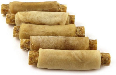 Produktbild von DOGBOSS DOGBOSS 100% Natur gefüllte Kaurollen, hergestellt in EU 5er Set Strauß 13 cm, Leckerli für: Hunde