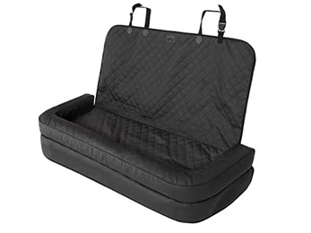 Produktbild von DOGGY Hundeautositz Hundebox für kleine Hunde 135x45 cm Schwarz Ekoleder