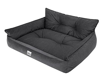 Produktbild von DOGGY Hundebett Haustierbett Gesteppt Hundekissen Sofa Matratze, Graphit Fancy, XXL