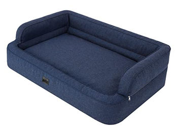 DOGGY Hundebett Hundesofa mit abnehmbarem Bezug XL 96x62 cm Navy Blau – Bild 1 von 7