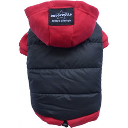 Produktbild von DoggyDolly Hunde PulliParka Schwarz-Rot Größe S