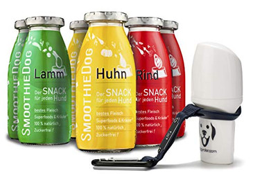 Produktbild von Doggyroller mit SmoothieDog Hundesmoothie 6er Mix Klassik - 6 x 250 ml