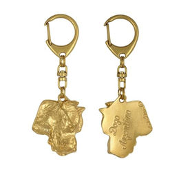 Dogo Argentino - Vergoldeter Schlüsselanhänger mit Hund – Bild 1 von 6