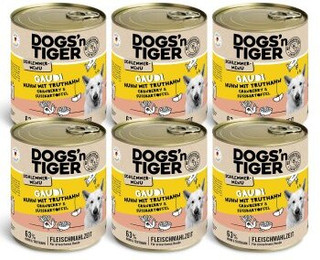 Produktbild von Dogs’n Tiger Adult Hundefutter Gaudi mit Huhn, Truthahn, Cranberries und Süßkartoffel - 6 x 800 g