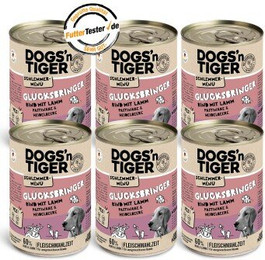 Produktbild von Dogs’n Tiger Adult Hundefutter Glücksbringer mit Rind und Lamm - 6 x 400 g