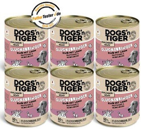 Produktbild von Dogs’n Tiger Adult Hundefutter Glücksbringer mit Rind und Lamm - 6 x 800 g