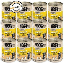 Produktbild von Dogs’n Tiger Adult Hundefutter Proviant mit Huhn, Ente, Apfel & Kartoffeln - 12 x 400 g