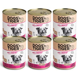 Produktbild von Dogs’n Tiger Adult Premium Nassfutter Abendbrot mit 67% Lamm & Kräutern - 6 x 800 g