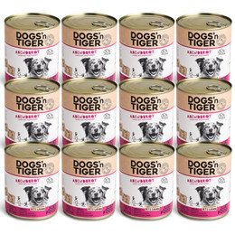 Produktbild von Dogs’n Tiger Adult Premium Nassfutter Abendbrot mit 67% Lammfleisch, Leinsamenöl & Kräutern - 12 x 800 g